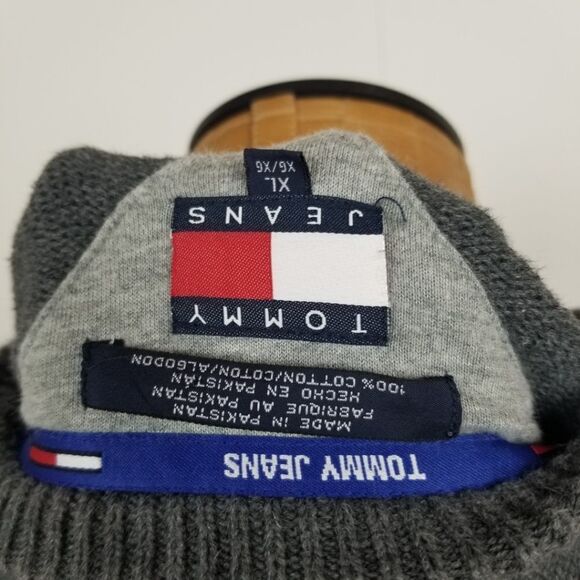 Vintage Tommy Jeans Gray Crewneck Sweater XL - Picture 6 of 8